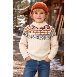 Vintage Pickwick Fair Isle Sweater Youth B Nordic Ski 70s ILGWU